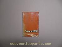 Operation and maintenance manual Simca 1100